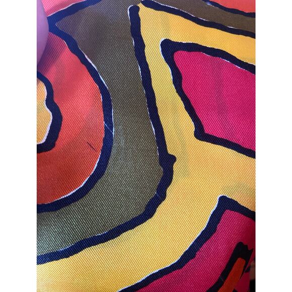 Vera Neumann Vintage Red Yellow Orange Abstract Print Scarf Japan Ladybug - Picture 3 of 6